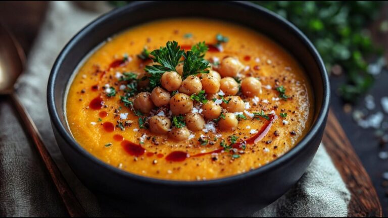 Eine ganz einfache Idee, um deine Verdauung mit dieser cremigen Süßkartoffelsuppe zu